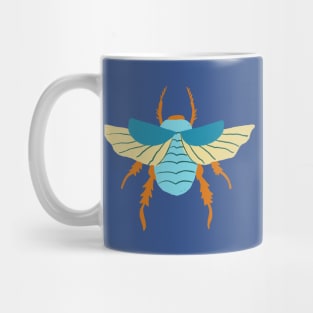 Flying Cyan Blue Beetle Mug